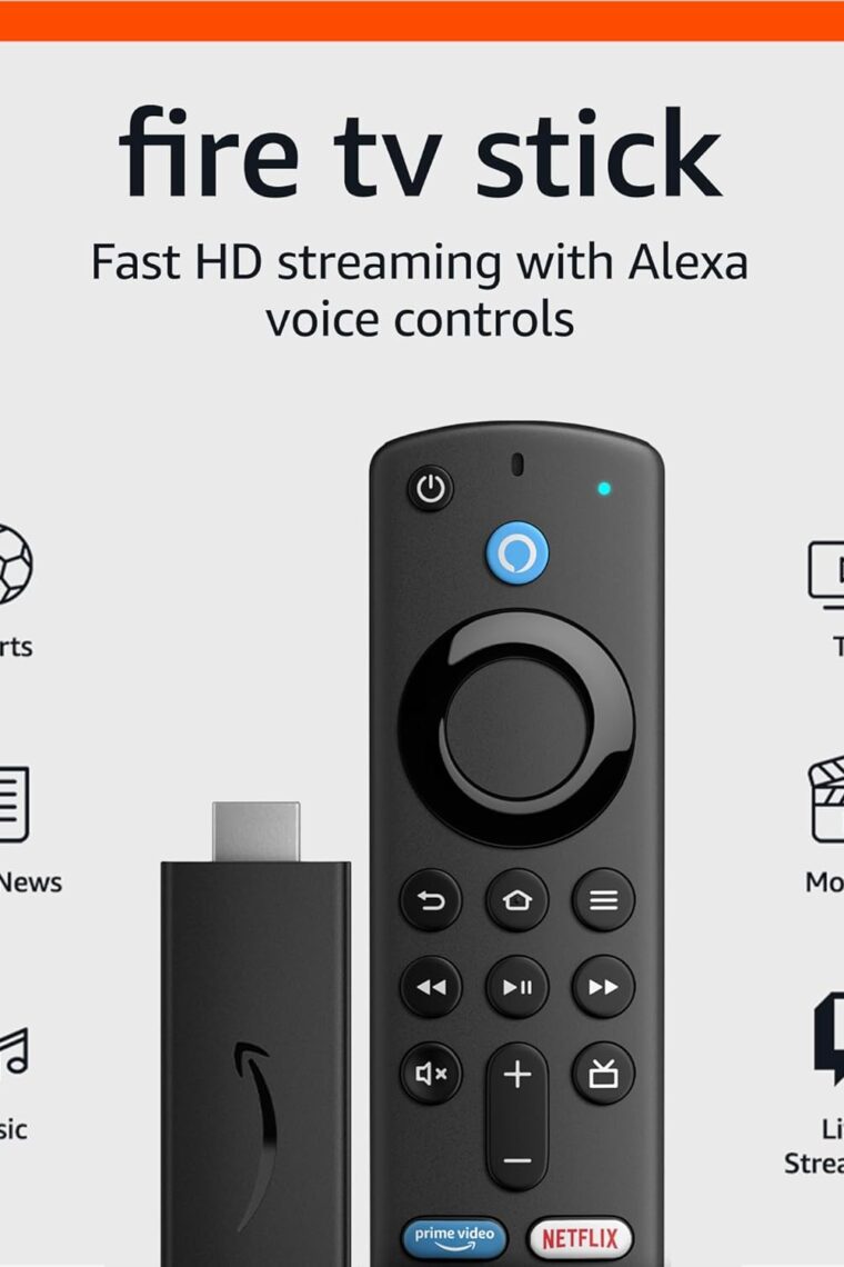 Amazon Fire TV Stick, sharp picture quality, fast streaming, free & live TV, Alexa Voice Remote with TV controls - Image 3